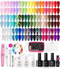 Beetles Gel Polish: ensemble complet de 77 pièces pour une manucure à domicile variée.
