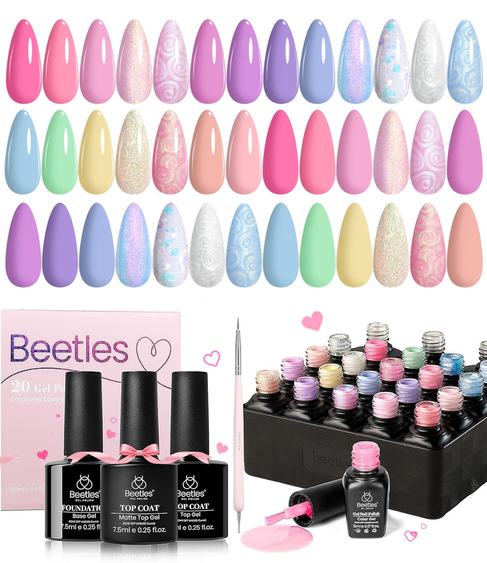 Beetles Ensemble vernis gel Printemps, palette variée pour création quotidienne