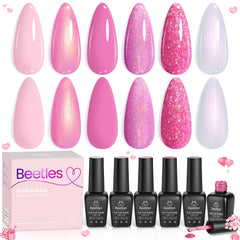 Beetles Gel Polish Rose Reverie: ensemble de 6 couleurs pour ongles éclatants à domicile