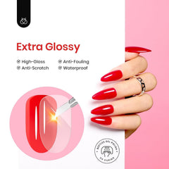 Beetles Extra Glossy Top Coat fini miroir avec éclat prolongé.