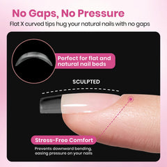 Beetles Flat-X: extensions PMMA souples faciles à poser sans abimer l’ongle.