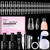 Beetles Flat-X forme cercueil court, extensions d’ongles faciles et ajustées sans décollement.
