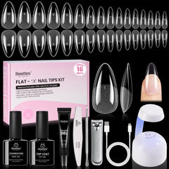 Beetles Flat-X tips d ongles amande, ajustement parfait et tenue durable.