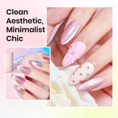 Beetles Gel Polish Cat Eye bleu pastel translucide pour une touche fraîche