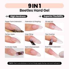 Beetles Gel Dur brillance haute, fini professionnel et durable sur les ongles.