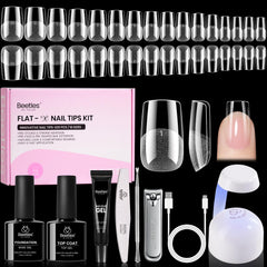 Beetles Gel Nail Kit Flat-X : embouts carré court pour une pose nette et durable