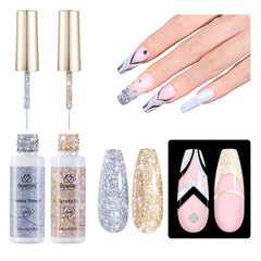 Beetles Gel Liner argent et or, lignes fines pour un look sophistiqué et durable.