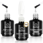 Beetles Gel Milky White avec base sans essuyage pour une tenue longue durée.