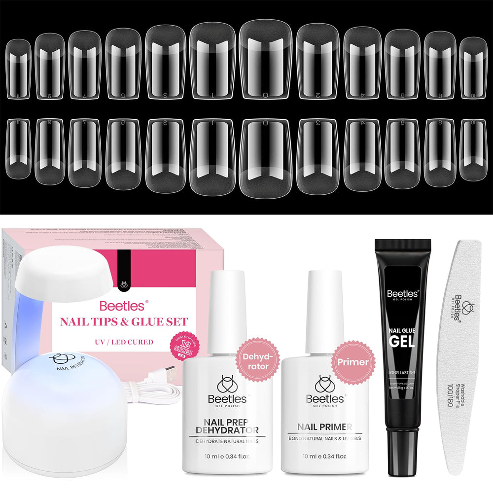 Beetles Kit Gel Ongles Short Square – primer et déshydrateur pour une adhérence renforcée.