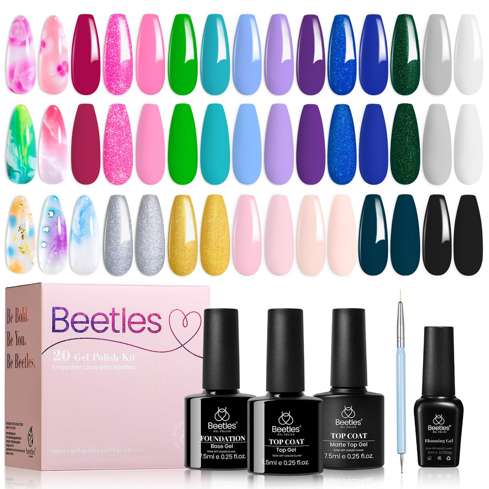 Vernis Gel Beetles Rose Blooming pour effet marbre sur ongles