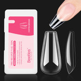 Beetles Gel Nail Tips en forme de cercueil clair, extension naturelle possible