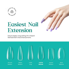 Beetles Gel Nail Tips ensemble 10 tailles clair, ajustement rapide
