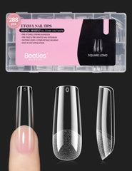 Beetles Gel Nail Tips longues et carrées, ensemble 288 pièces pour extensions durables.