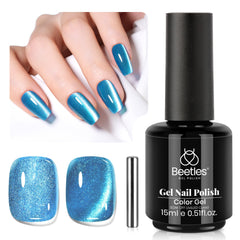 Beetles Gel Œil de Chat Bleu en bouteille prête à l’emploi, brillance durable.