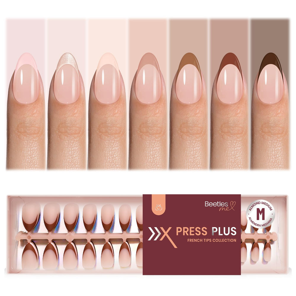 Beetles Gel Nail Tips Cappuccino Mousse: manucure prête à poser rapidement.