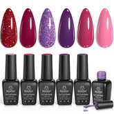 Beetles Gel Polish – ensemble de 6 couleurs Ruby Sonatas, vernis éclatant et durable