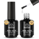 Beetles Gel Polish 9-en-1, colle pour ongles faux, fixation fiable et transparente