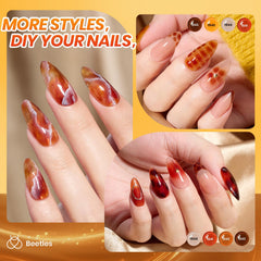 Beetles Amber Chic Burnt Red jelly polish adds warm autumn vibrancy.