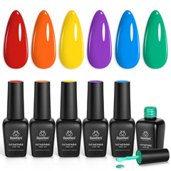 Beetles Gel Polish Arc-en-Ciel: bouteilles alignées pour une manucure rapide et colorée.