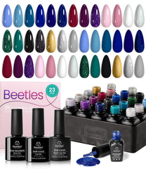 Beetles Gel Polish bleu marine, tenue longue durée et brillant fini.