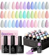 Beetles Gel Polish: flacons couleurs macaroon pour manucure tendance et durable.