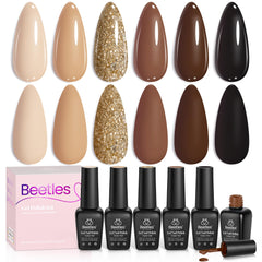Beetles Gel Polish brun chocolat – versant riche pour une couleur lisse.