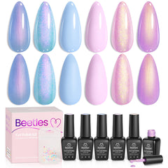 Beetles Gel Polish coquille perle bleu bébé, fini nacré élégant.