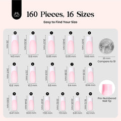 Beetles Gel Polish – kit de 15 tailles et 150 embouts pour un ajustement précis.