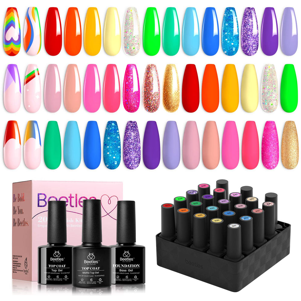Beetles Gel Polish: ensemble de 20 teintes éclatantes pour des ongles variés