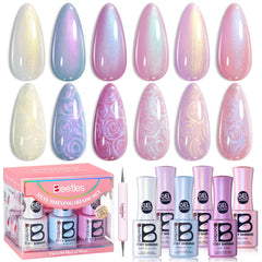Beetles Gel Polish ensemble 6 couleurs nacrées pour un look élégant au quotidien
