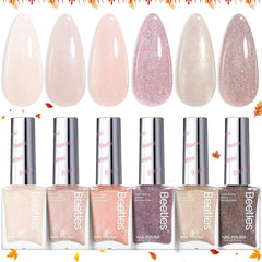 Beetles Gel Polish ensemble neutres: teinte claire et éclat naturel pour les ongles.