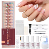 Beetles Gel Polish kit ongles adhésifs almond pour une manucure rapide à faire soi-même.