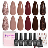 Beetles Gel Polish Kit – teinte marron foncé pour une manucure sophistiquée.