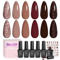 Beetles Gel Polish Kit – teinte marron foncé pour une manucure sophistiquée.