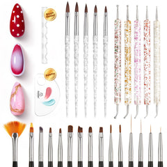 Beetles Gel Polish pinceaux nail art – ensemble pour motifs nets et précis