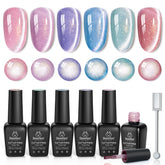 Beetles Gel Polish Romantique Galaxie – œil-de-chat rose, longue tenue et brillance élégante.
