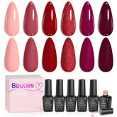 Beetles Gel Polish rouge Marvelous Lady, teinte rouge éclatante pour une manucure tendance et durable.