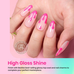 Beetles Gel Polish Set jaune macaron, séchage rapide et finition uniforme.