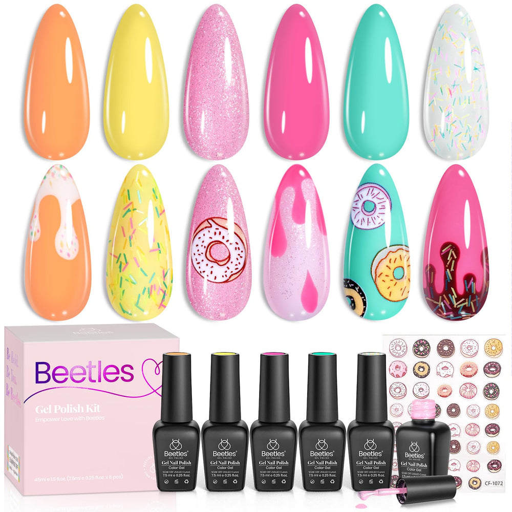 Beetles Gel Polish Set orange macaron, application lisse pour une manucure durable.