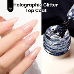 Beetles Gel Polish Top Coat paillette holographique pour toutes les couleurs.