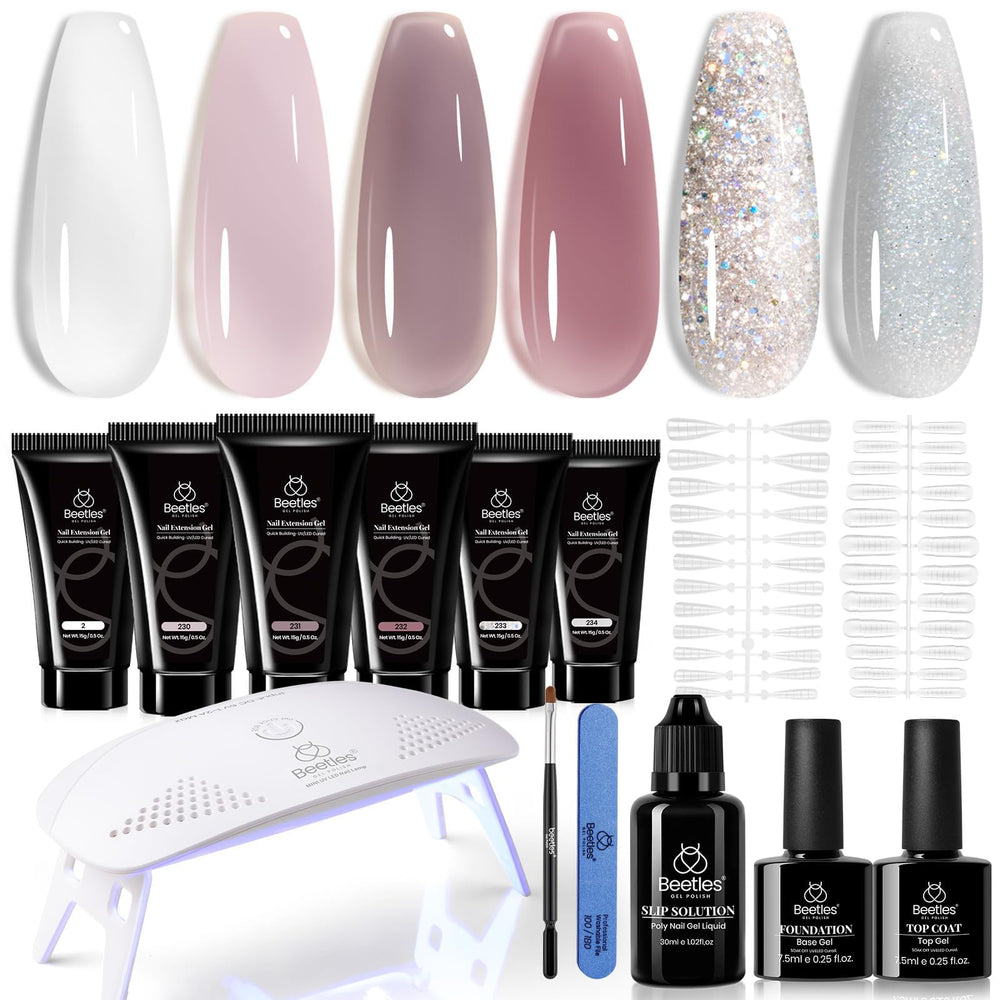 Beetles Gel Polish kit extension avec lampe UV mini pour extensions durables à domicile