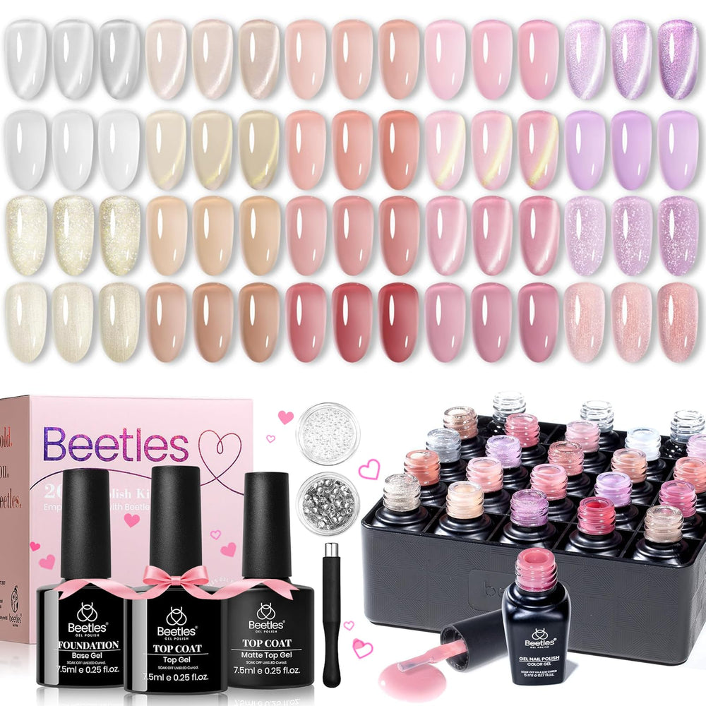 Beetles Glowy Grace vernis œil-chat sur ongles, effet lumineux et élégant.