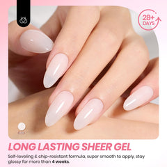 Beetles Jelly Gel Nude Pink swatch, nude rose translucide pour French nails