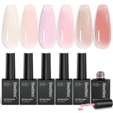 Beetles Jelly Gel vernis 6 couleurs nude pink pour des ongles élégants.