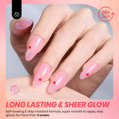 Beetles Jelly Gel vernis rose glitter translucide parfait pour fêtes et soirées.