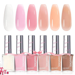Beetles Jelly Vernis : ensemble de 6 teintes rose et nude pour un usage quotidien.