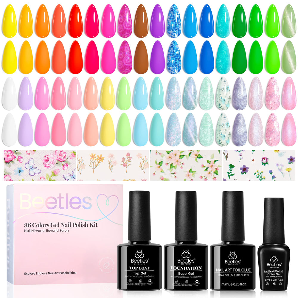 Kit Beetles Vernis Gel avec 36 couleurs pour ongles créatifs et durables