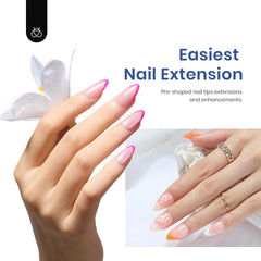 Beetles kit ongles gel amande courte en démonstration étape par étape.
