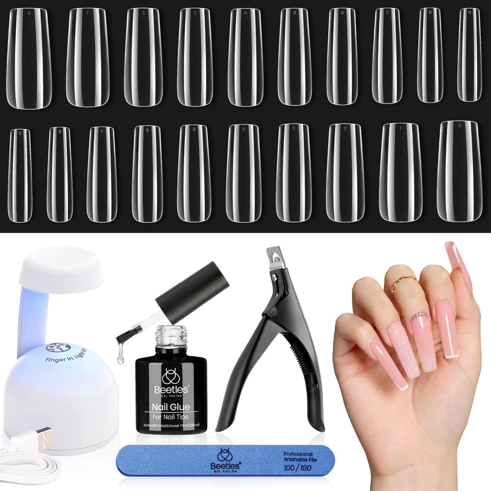 Kit Beetles Gel Extension avec lampe UV LED pour un travail à domicile rapide.