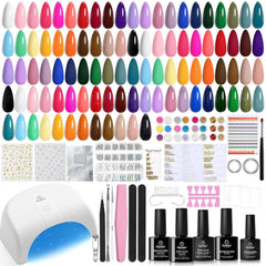 Beetles kit-vernis-gel-32-couleurs avec lampe UV pour des créations faciles à la maison.